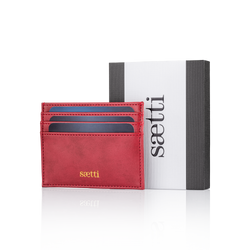 Mini Premium Wallet Cardholder - Burgundy Red