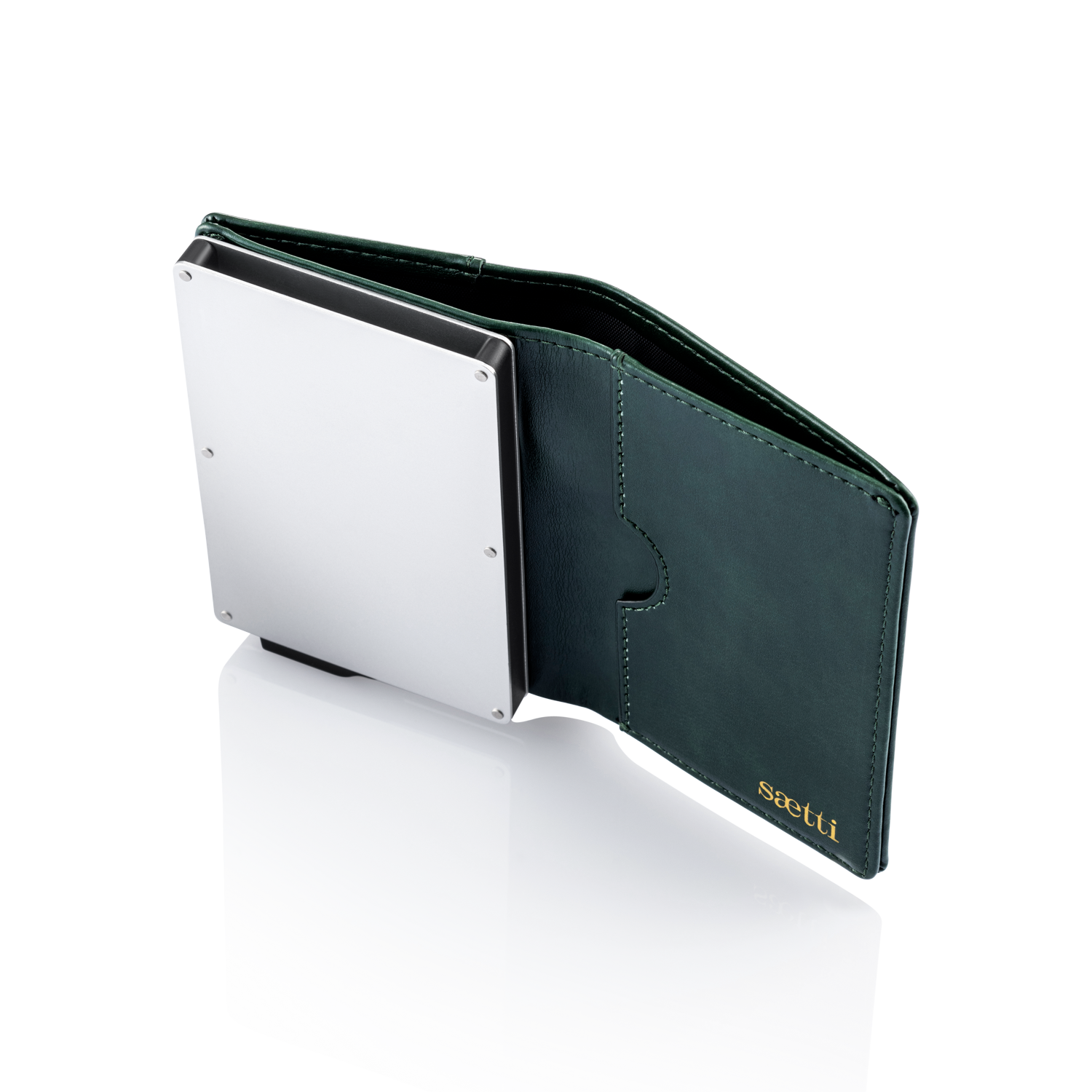 Premium Geldbörse Kartenhalter mit Reißverschluss - Emerald Grün
