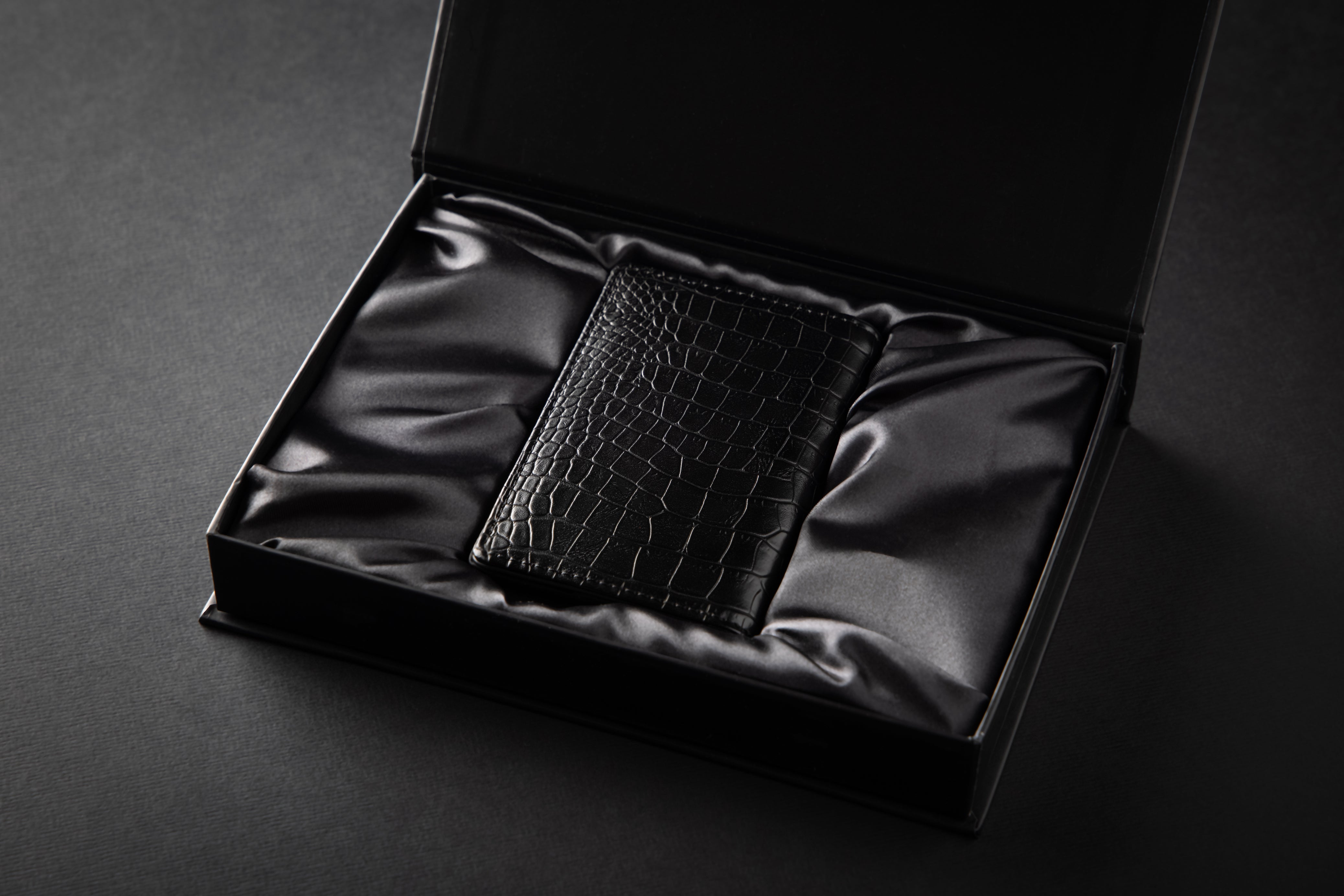 Portefeuille porte-cartes premium Luxe - Noir minuit