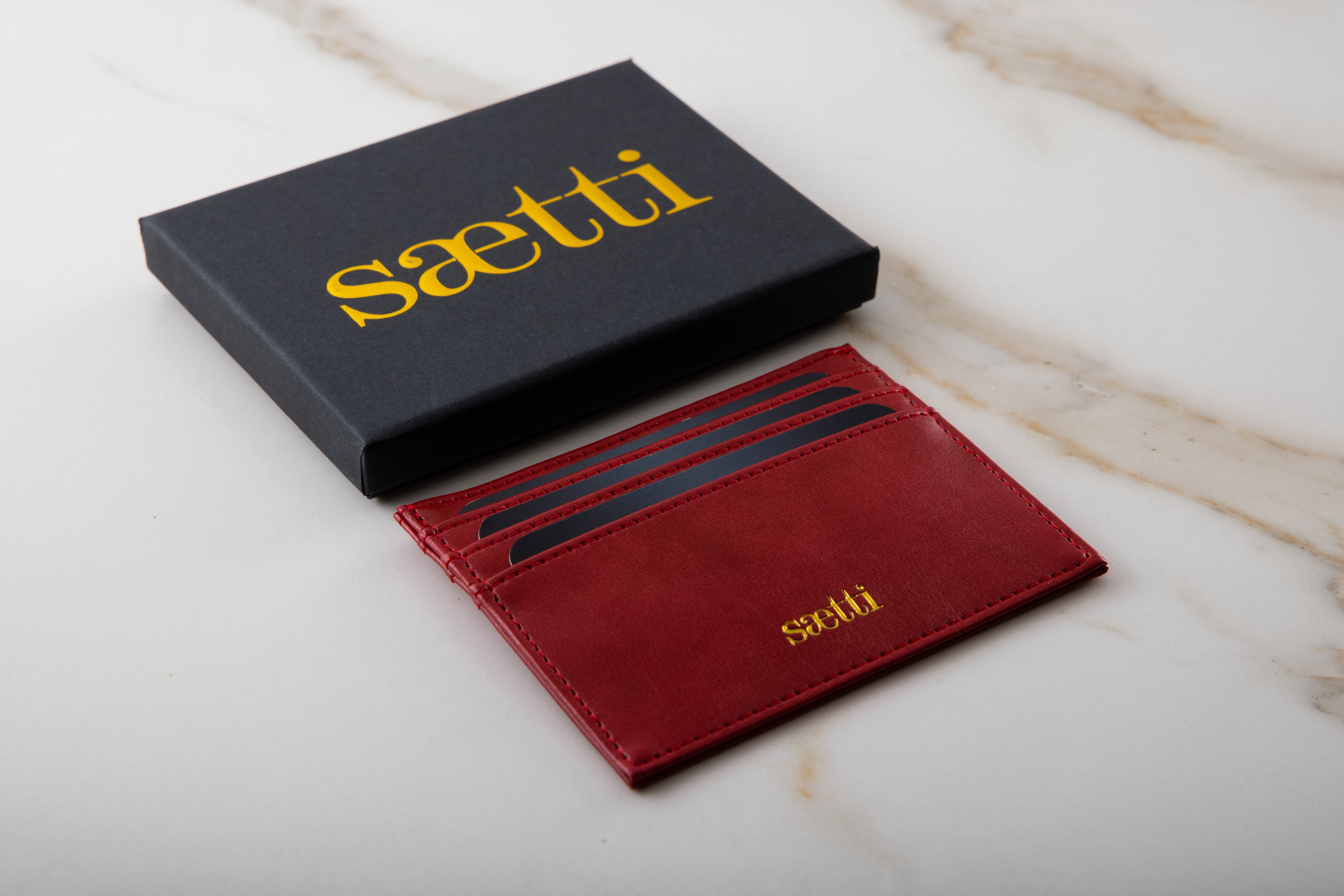 Mini Premium Wallet Cardholder - Burgundy Red
