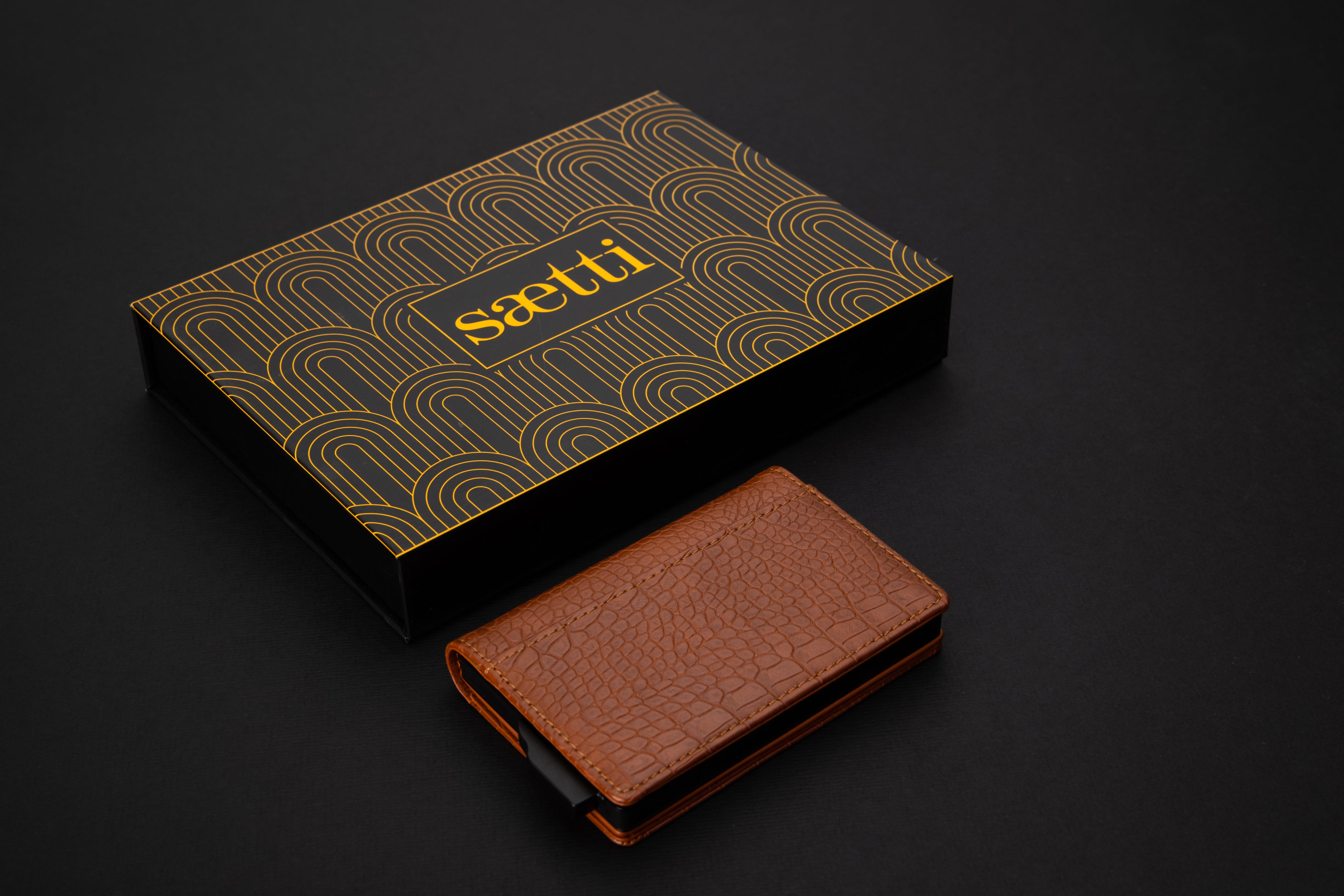 Portefeuille porte-cartes premium Luxe - Marron Noisette