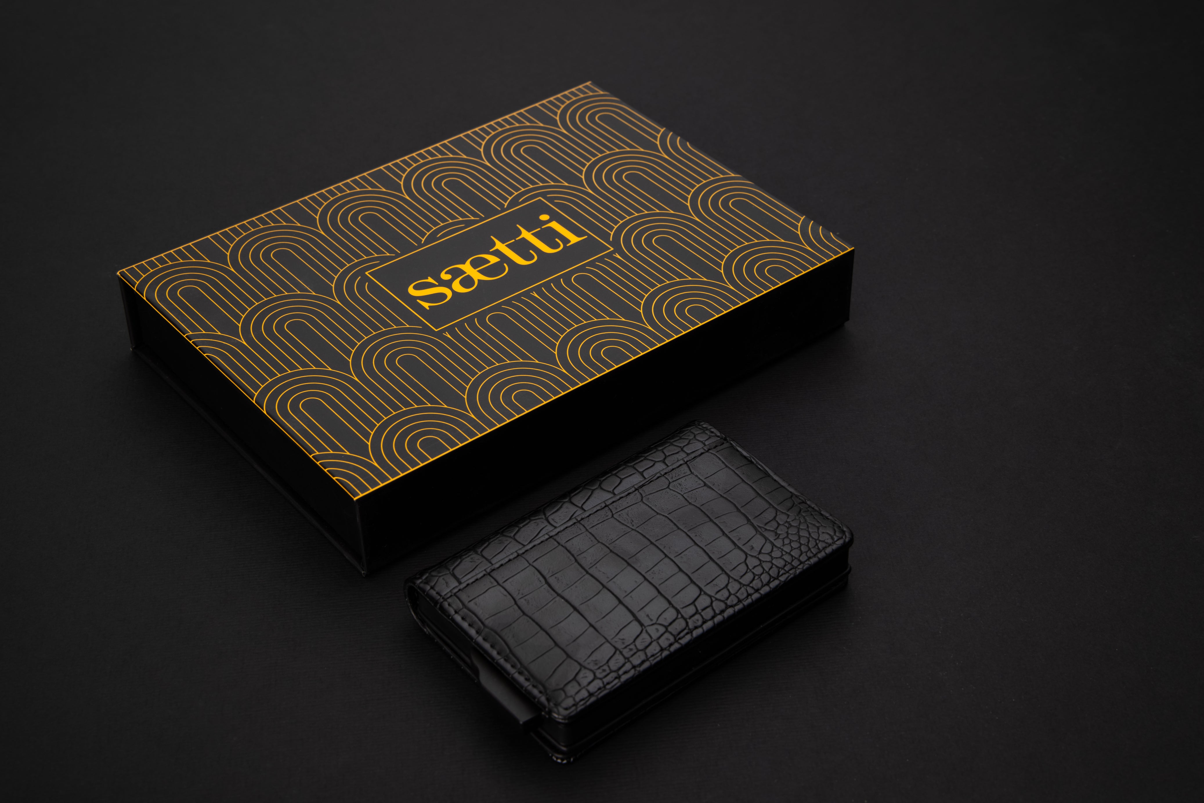 Portefeuille porte-cartes premium Luxe - Noir minuit