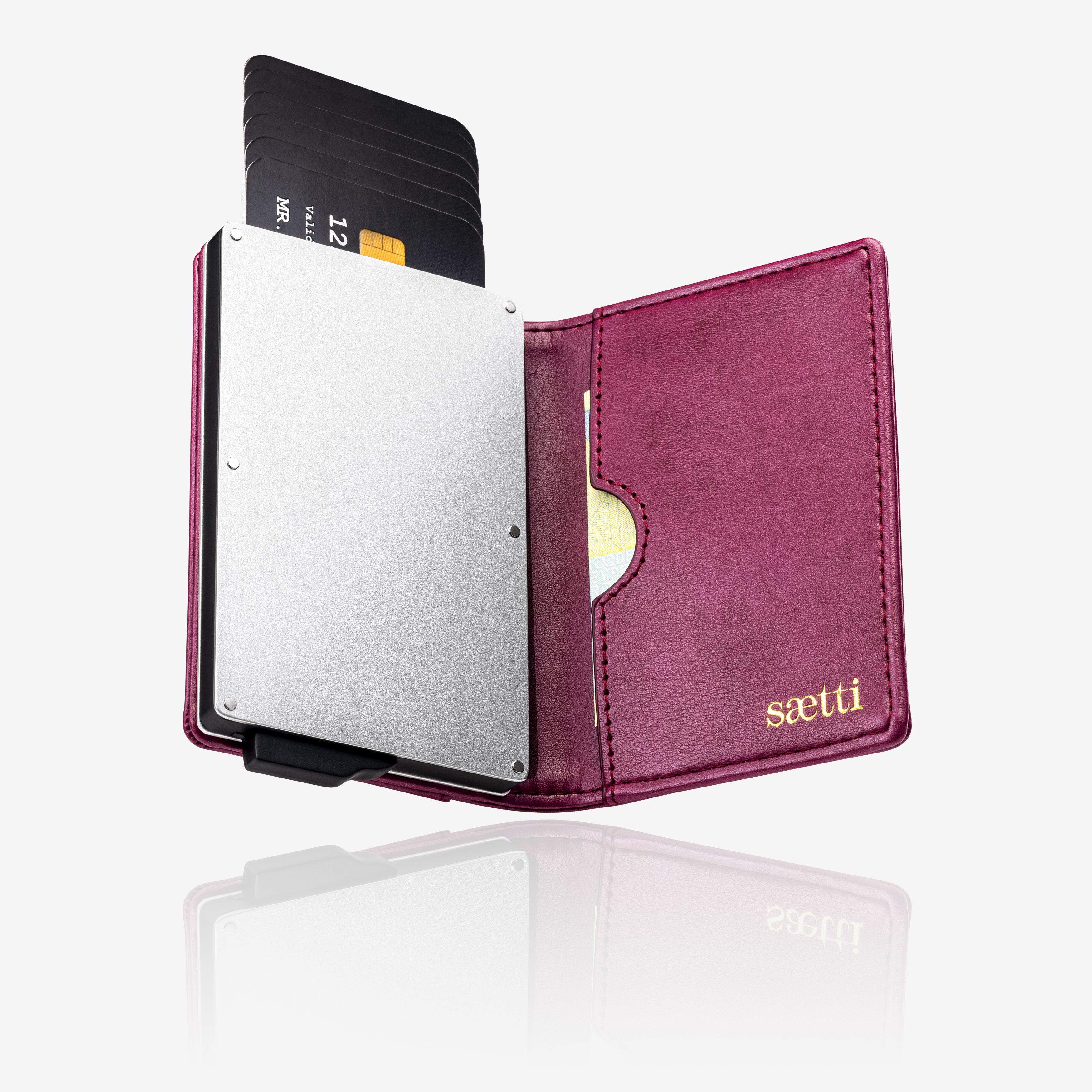Premium Wallet Cardholder - Burgundy Red