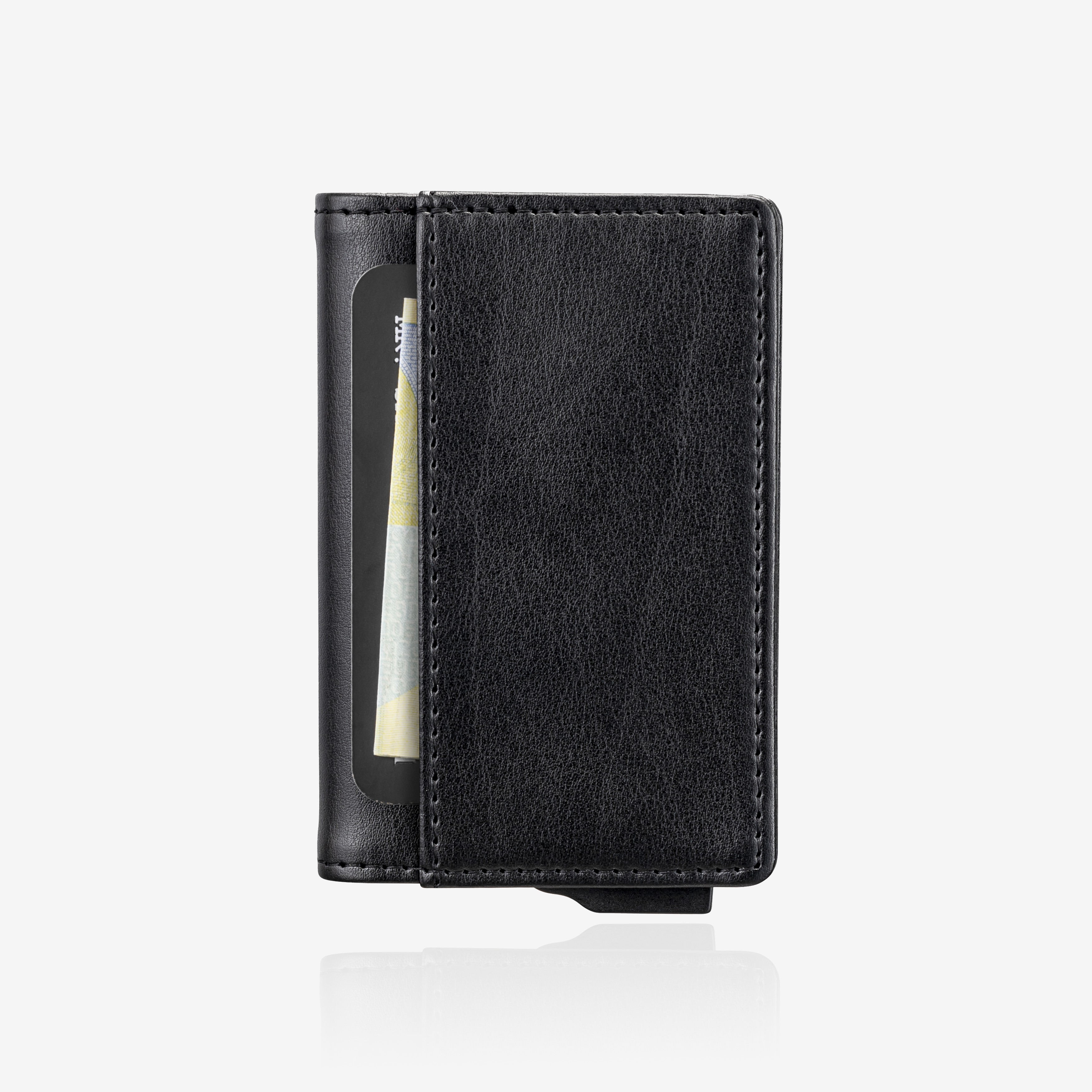 Premium Geldbörse Kartenhalter mit Reißverschluss - Schwarz
