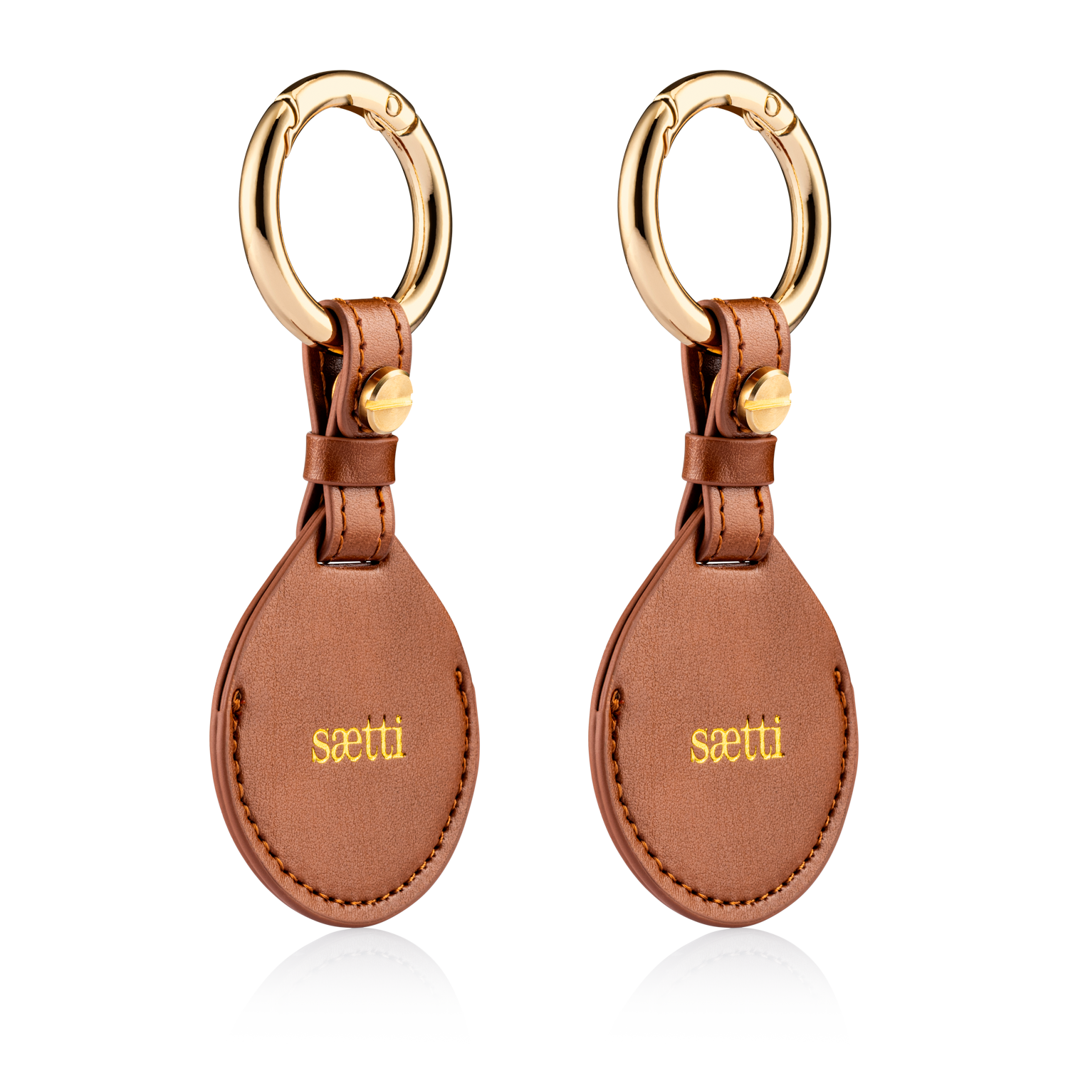 AirTag Keyring Holder - Brown - Double Pack