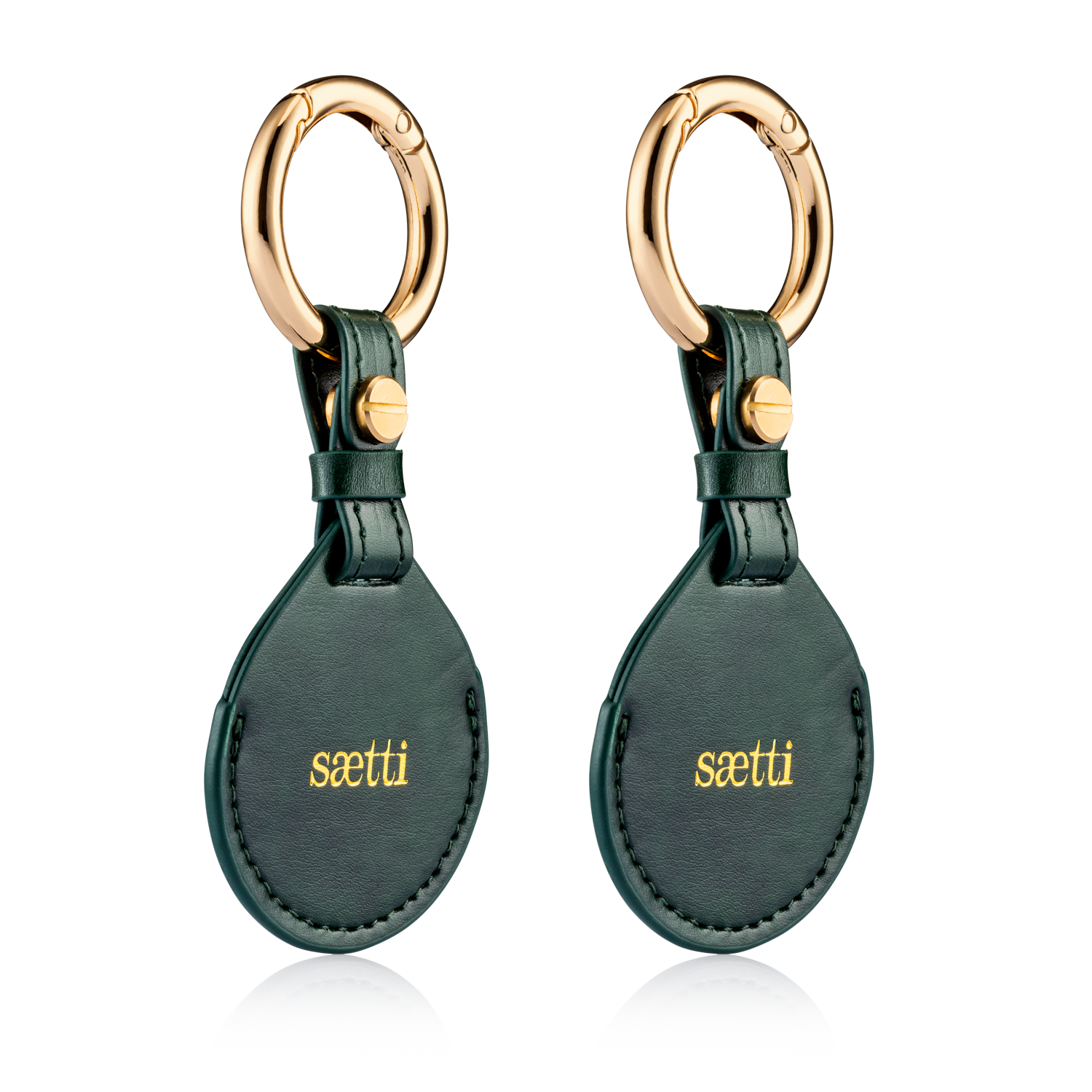 AirTag Keyring Holder - Green - Double Pack