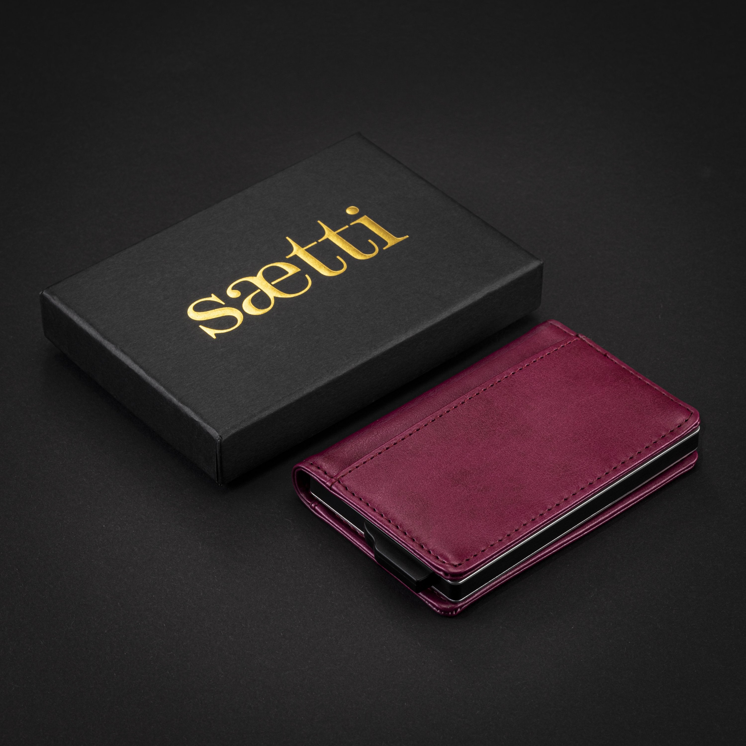 Premium Wallet Cardholder - Burgundy Red - SAETTI